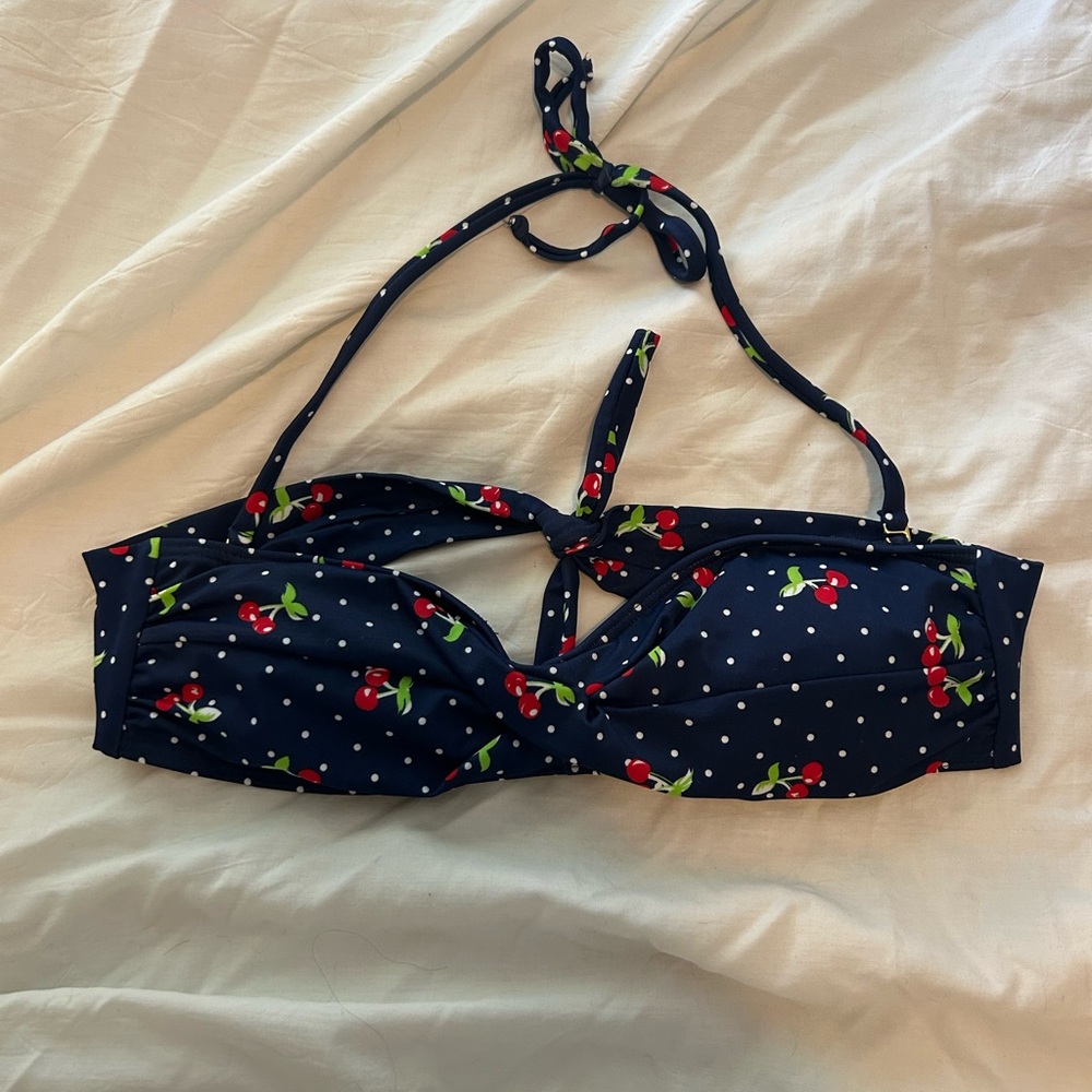 dELiA*s Navy Cherry Print Bikini Top